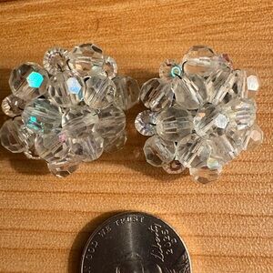 Vintage Crystal Cluster Earrings